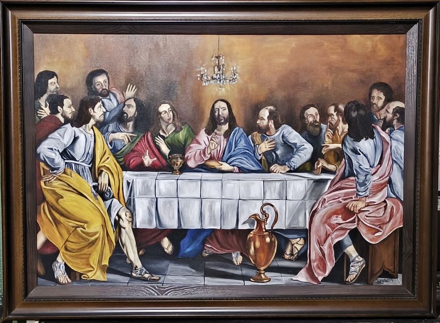Releitura da Obra
 "A Ultima Ceia" XVII, de Philippe de Champaigne (1652)
130 X 90
Acrílico sobre tela
2023