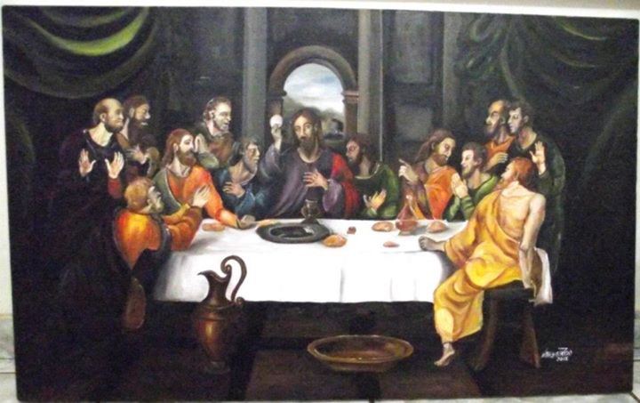 Releitura Santa Ceia II, Acrílico sobre tela, 80 x 60 Brasil 2011
