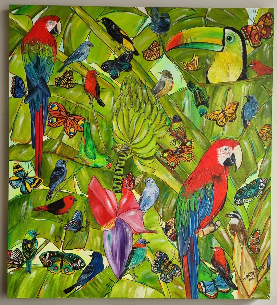 Mistura Brasileira XLVI, Pássaros, Retratando Momentos, 100 x 90, 2023