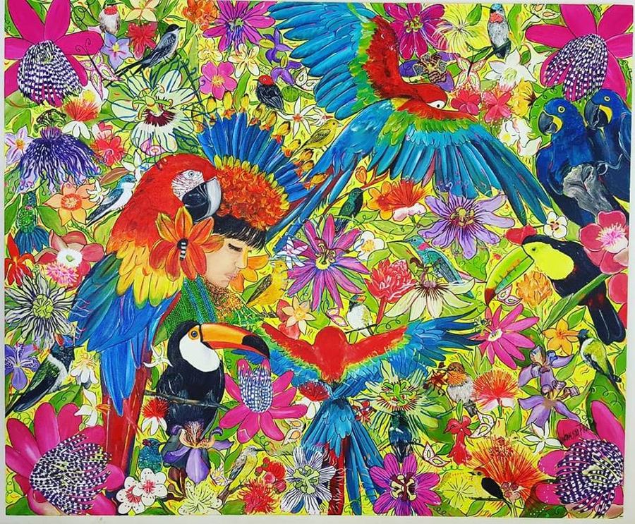 Mistura Brasileira XXXI, Série Índios Karajás, 100 x 120, a/s/t, Brasil 2018.