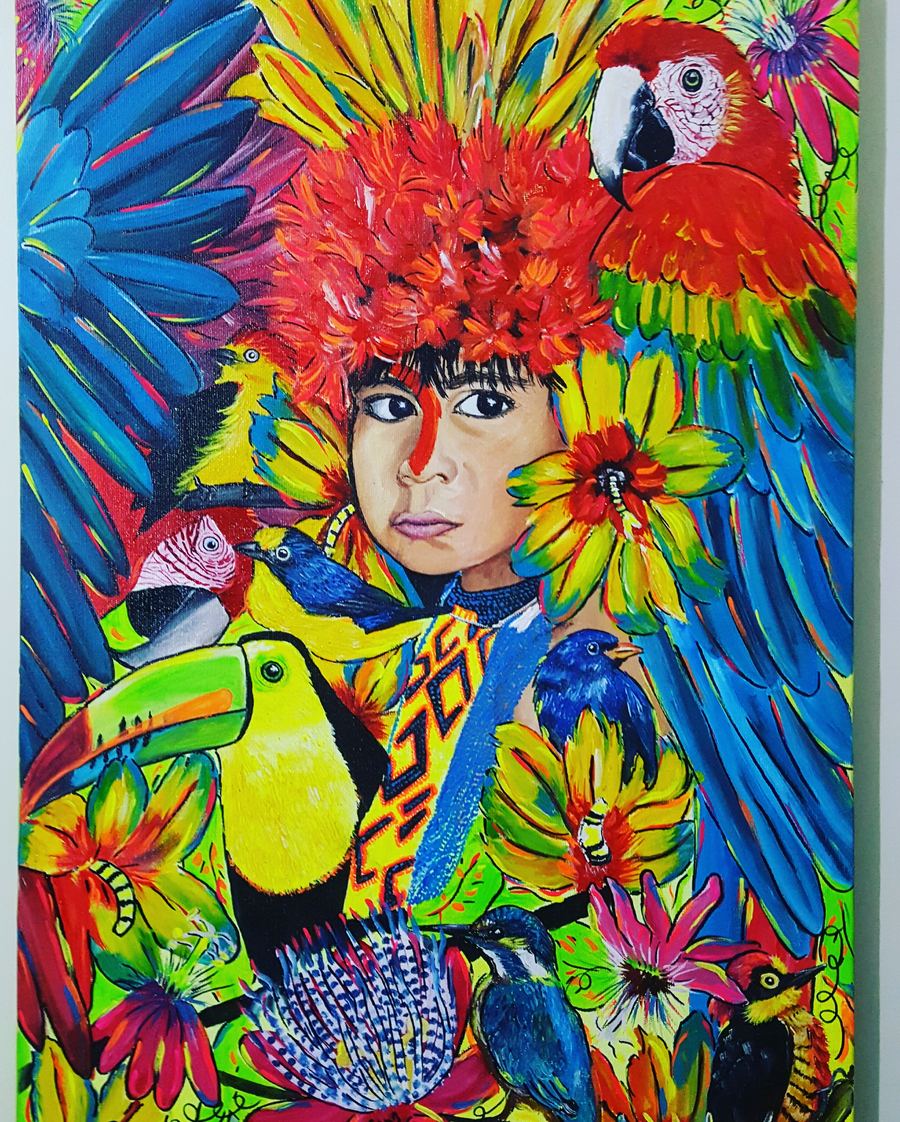 Mistura Brasileira XXIII, Série ÍNDIOS KARAJÁS, 40 X 60, A/S/T, BRASIL 2017.