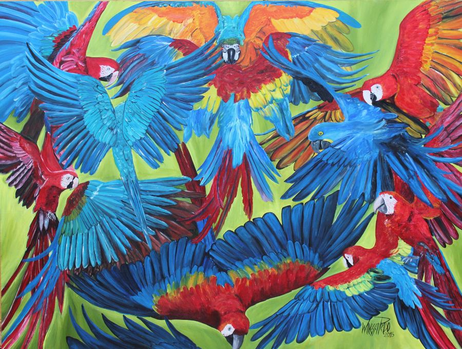 Mistura Brasileira XX, ARARAS, Aves do Brasil, 120 x 90, a/s/t, Brasil 2015.