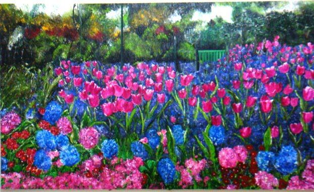 Giverny V, acrílico sobre painel, 170 x 100. Brasil 2012.