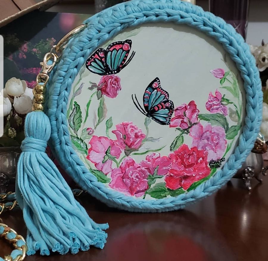 Bolsa Crochê Jardim
