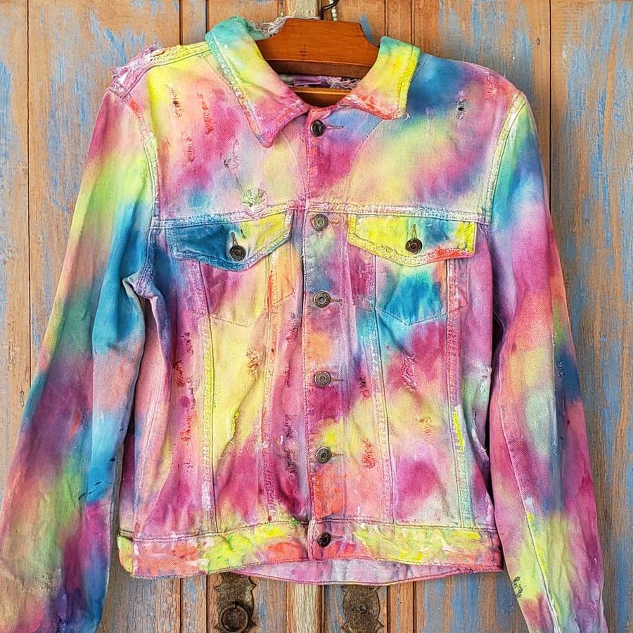 Jaqueta Jeans tie dye